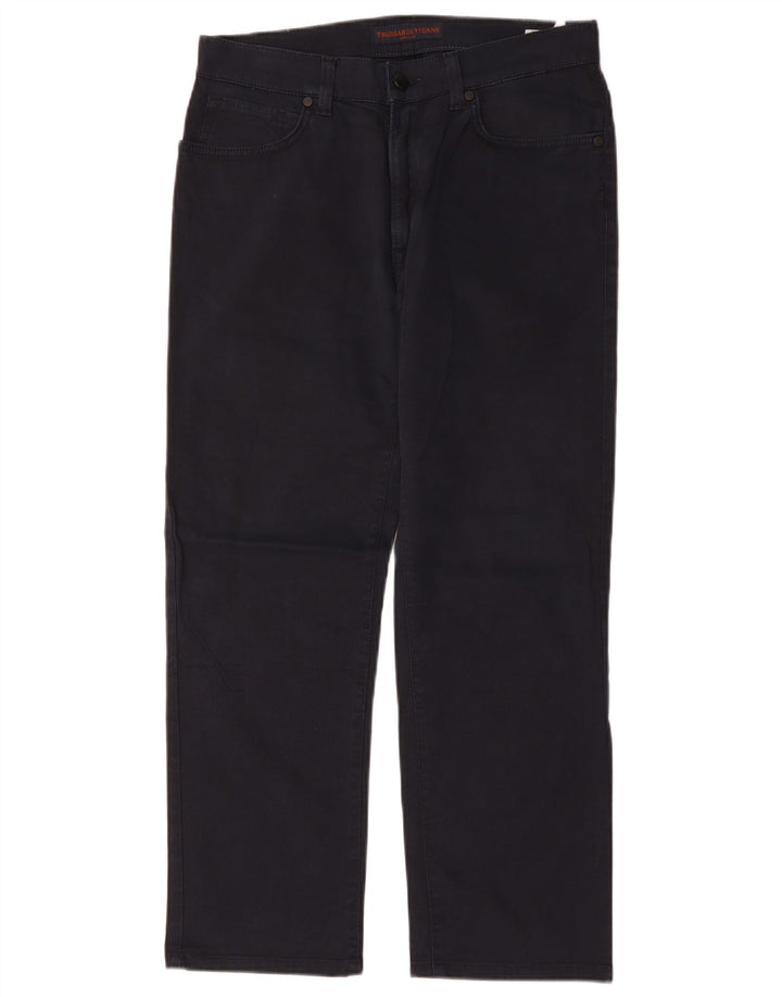 Pantalón Casual Hombre Trussardi Recto W33 L27 Poliéster Azul Marino