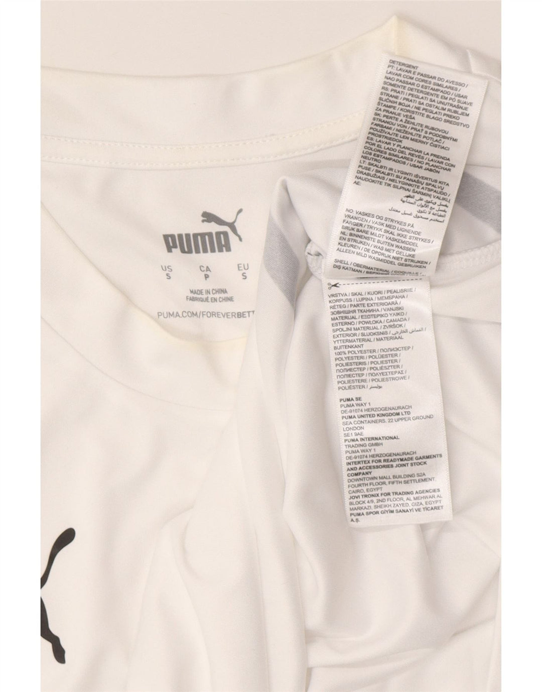 Puma Mens Deutshland Graphic Camiseta Top Pequeño Blanco Rayas Poliéster