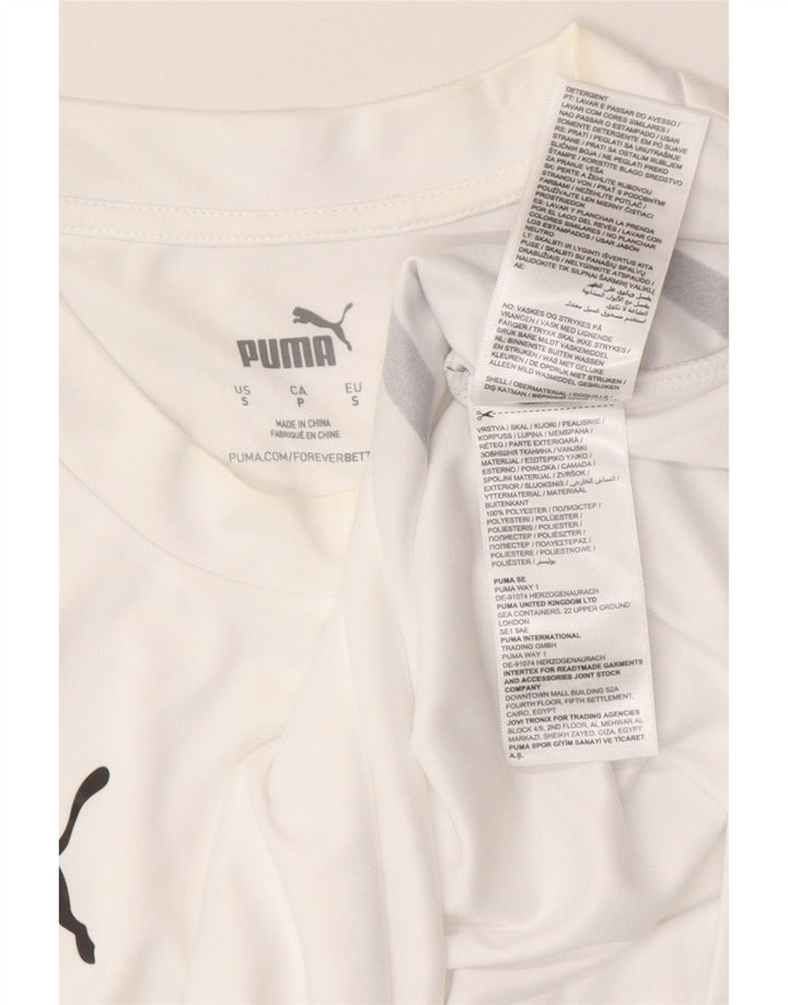 Puma Mens Deutshland Graphic Camiseta Top Pequeño Blanco Rayas Poliéster