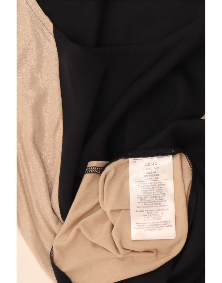 Camiseta sin mangas para mujer Liu Jo IT 40 Small Black Colourblock Poliéster