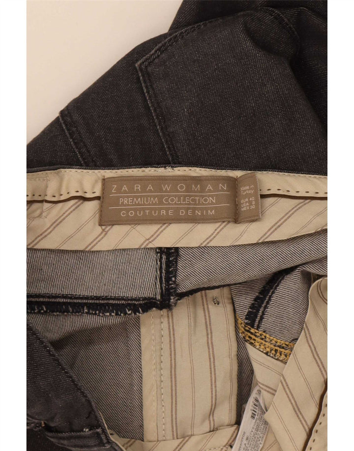 Zara Jeans Rectos Mujer EU 40 Medium W30 L30 Algodón Negro