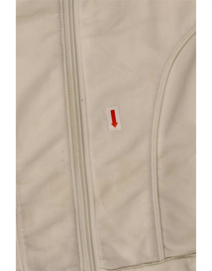 ADIDAS Chaqueta de chándal para mujer Reino Unido 14 Mediano Blanco Poliéster