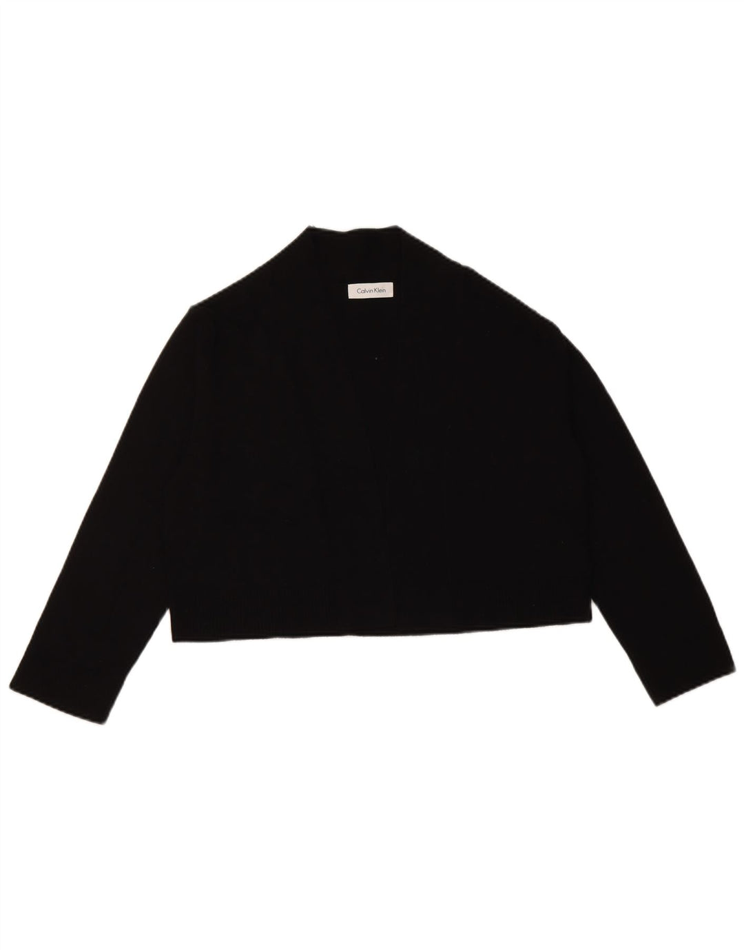 Calvin Klein Top corto para mujer de manga larga UK 12 Mediano Negro