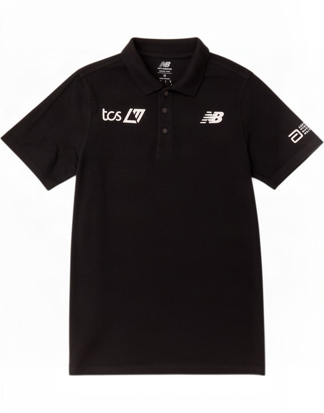 New Balance Polo gráfico para hombre de algodón negro mediano