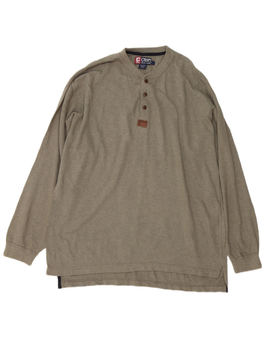 Chaps Ralph Lauren Top para hombre de manga larga de algodón caqui grande