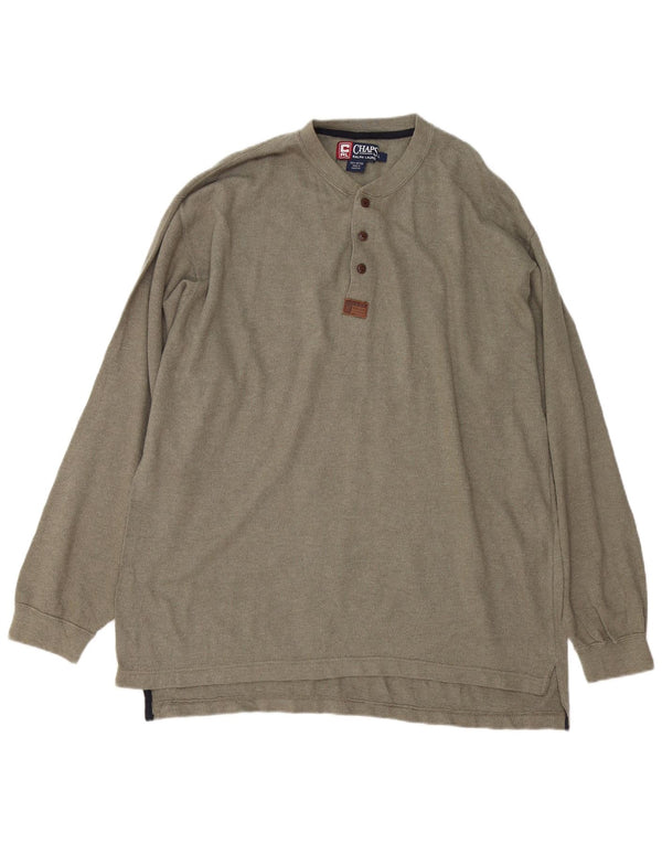 Chaps Ralph Lauren Top para hombre de manga larga de algodón caqui grande