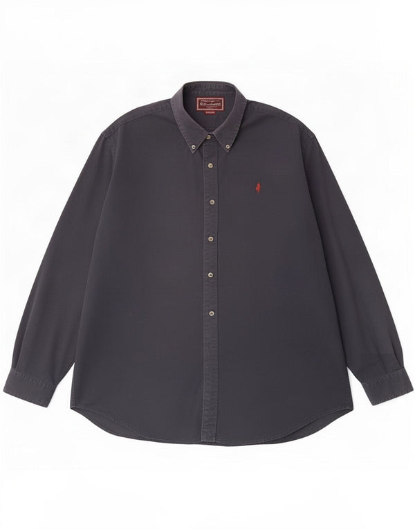 Camisa Marlboro Classics Hombre 2XL Azul Marino Algodón