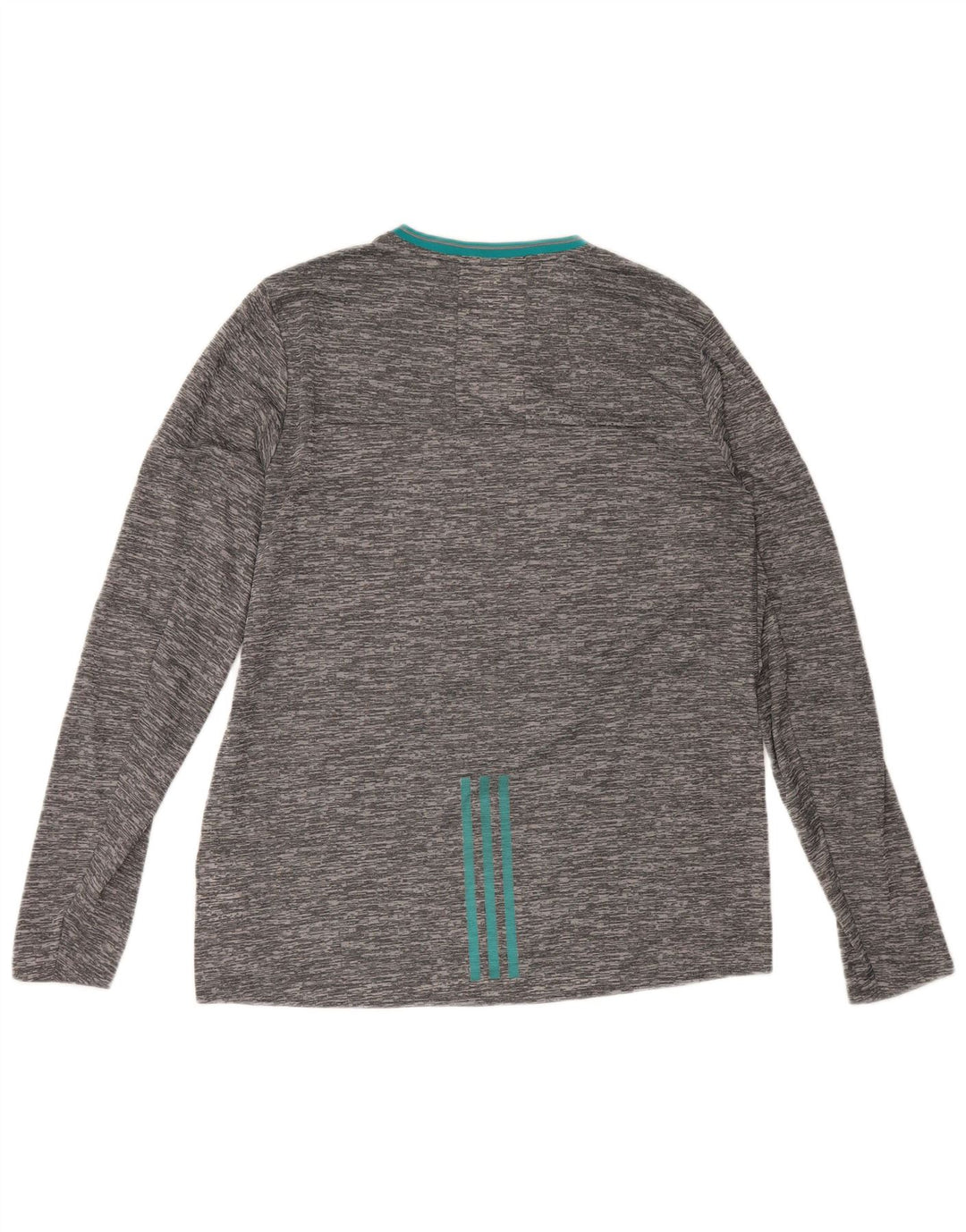 Adidas Mens Climalite Top manga larga poliéster moteado gris grande