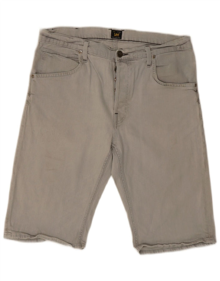 Lee Pantalones Cortos De Mezclilla Con 5 Bolsillos Para Hombre W32 Algodón Gris Medio