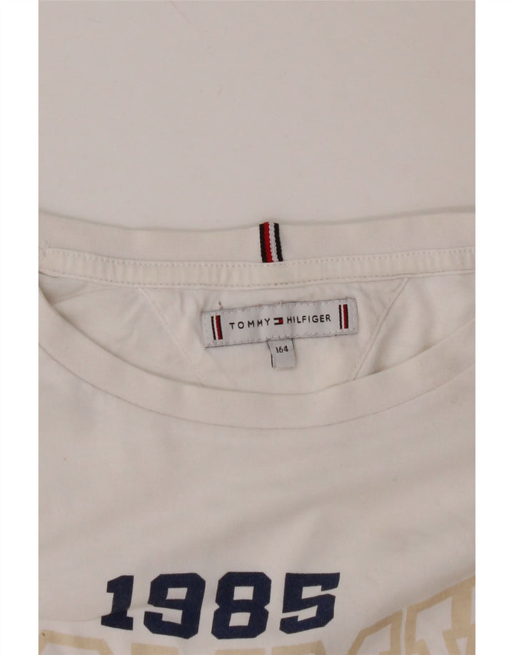 TOMMY HILFIGER Camiseta corta con gráfico para niña 13-14 años Blanco