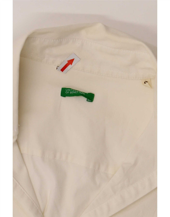 Benetton Jersey De Mujer UK 40 Small Blanco Algodón