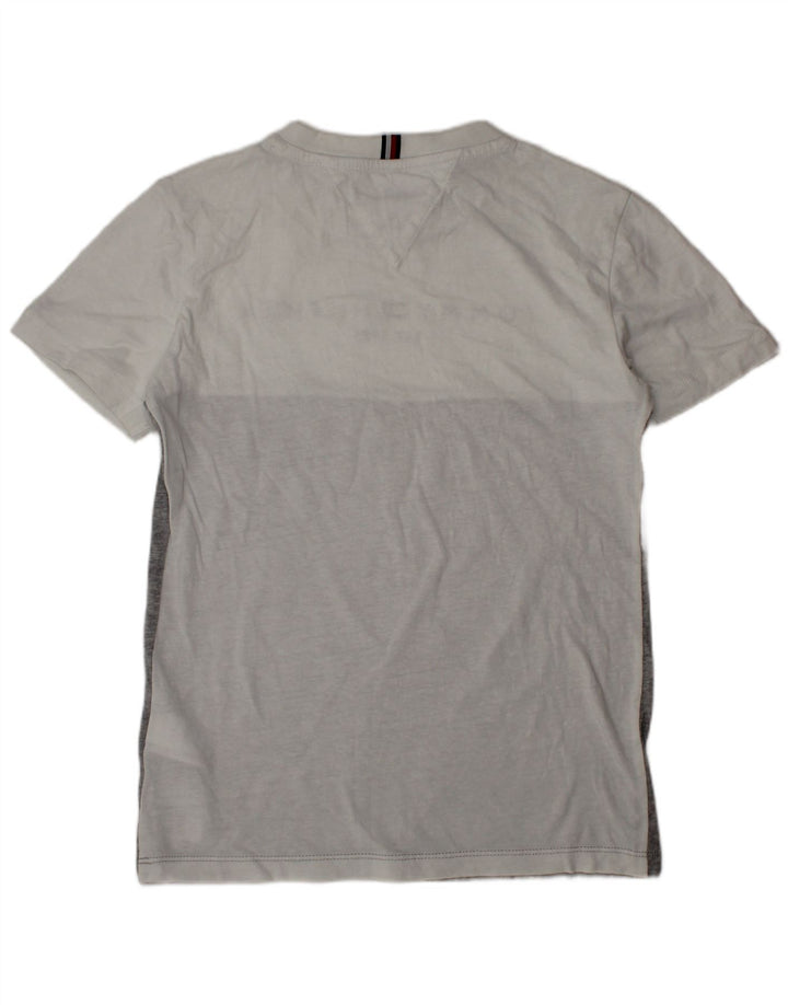 TOMMY HILFIGER Camiseta gráfica para niño 9-10 años Algodón color block gris