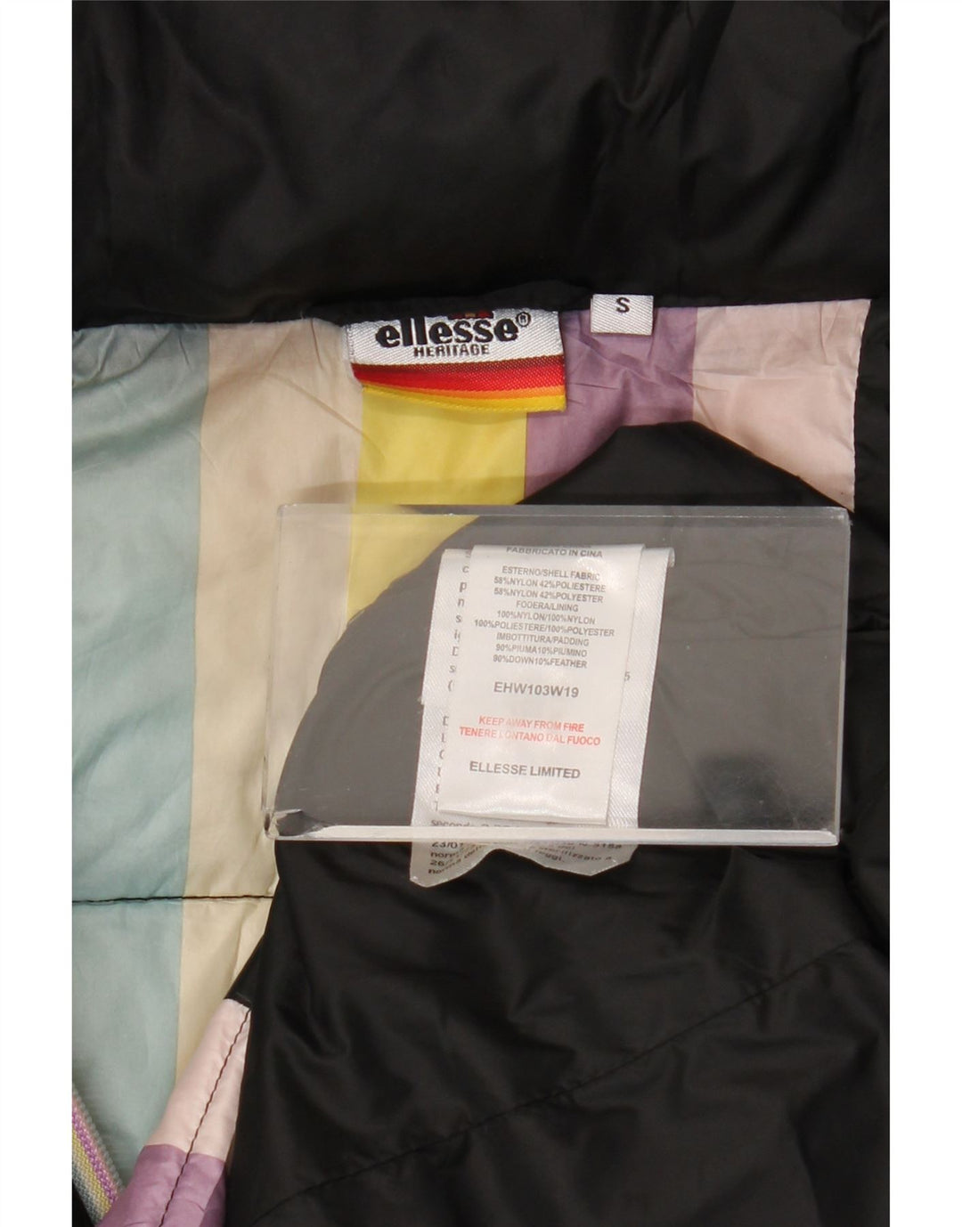 Chaqueta acolchada con capucha Heritage para mujer Ellesse UK 10 Small Black Nylon