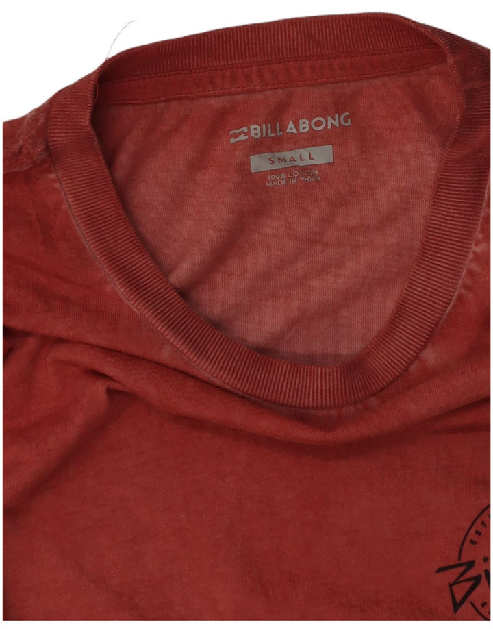 Billabong Hombre Camiseta Top Small Rosa Algodón