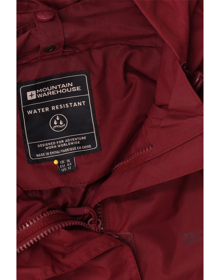 Chaqueta impermeable con capucha para mujer Mountain Warehouse UK 46 Large Poliéster burdeos