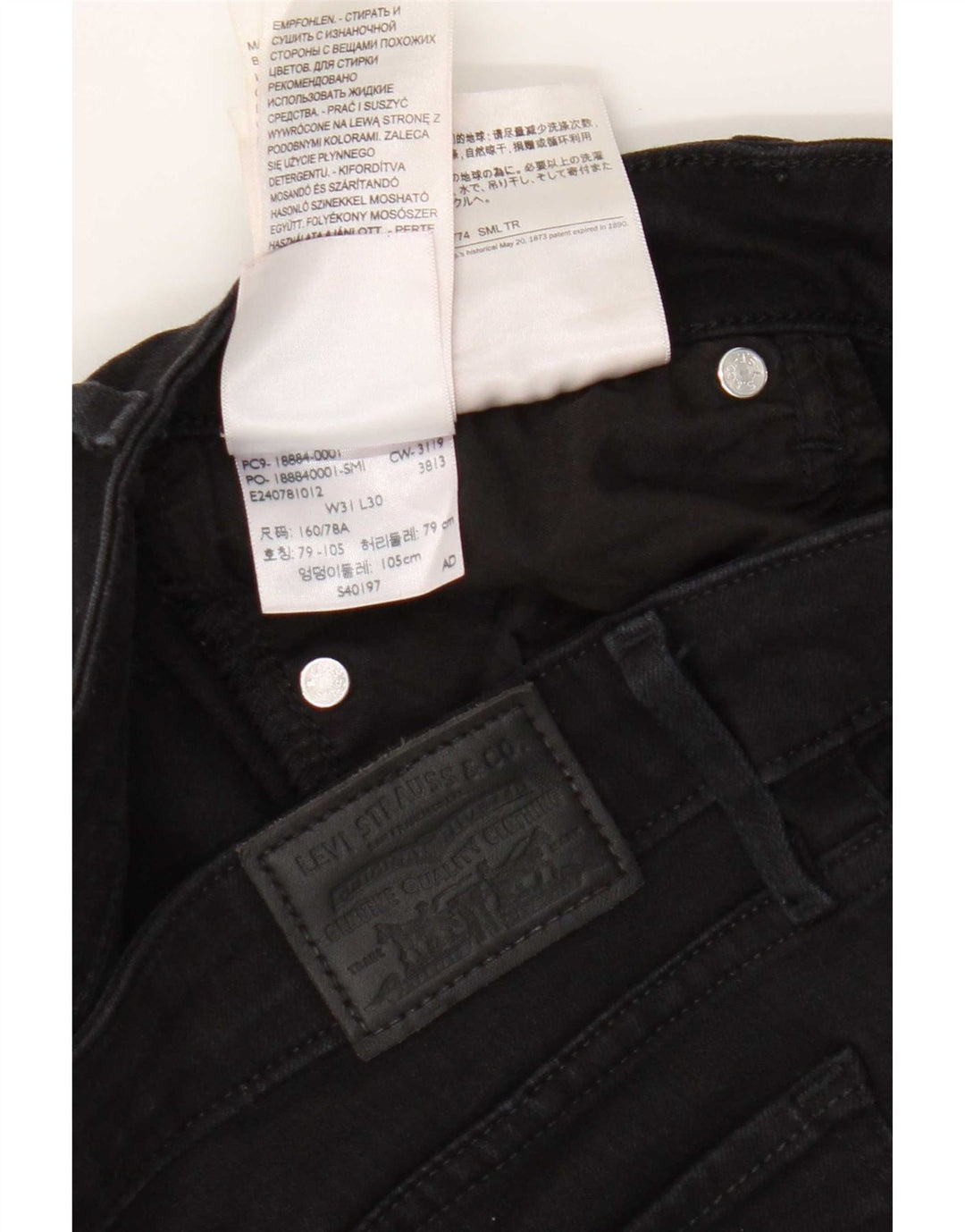 Levi's Mujer 712 Slim Jeans W31 L30 Algodón Negro