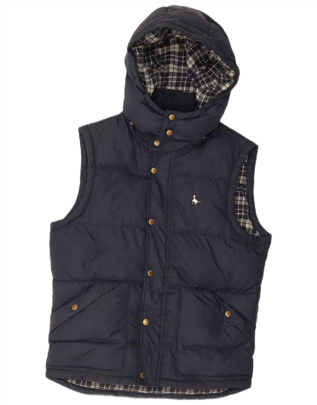Jack Wills Chaleco acolchado con capucha para hombre UK 36 Small Azul marino