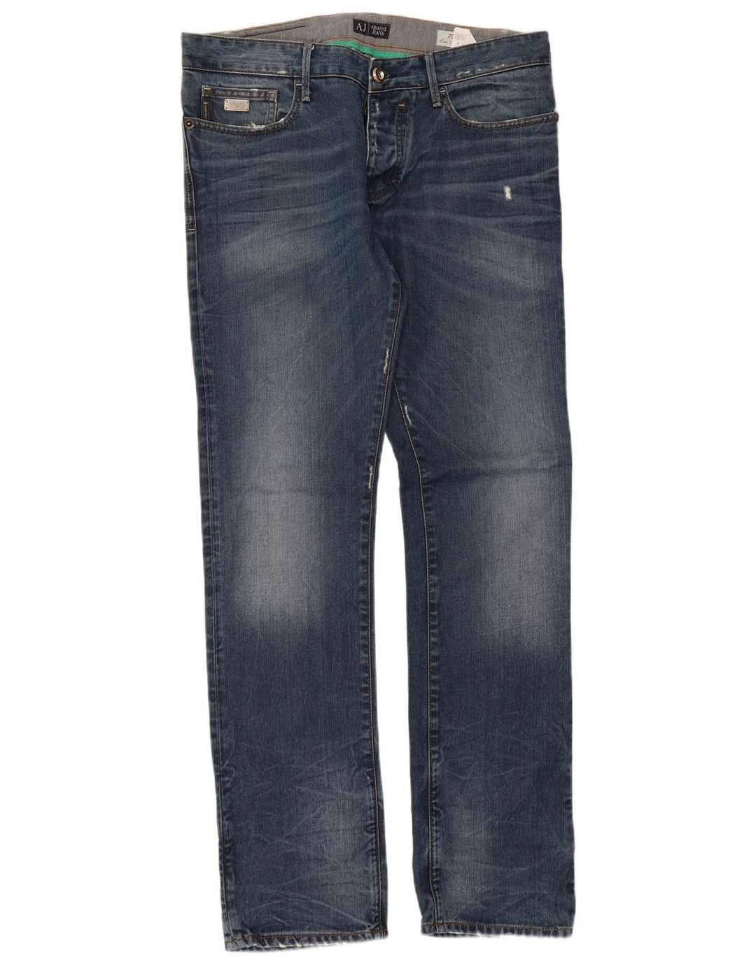 Armani Jeans ajustados desgastados para hombre W33 L33 Algodón azul
