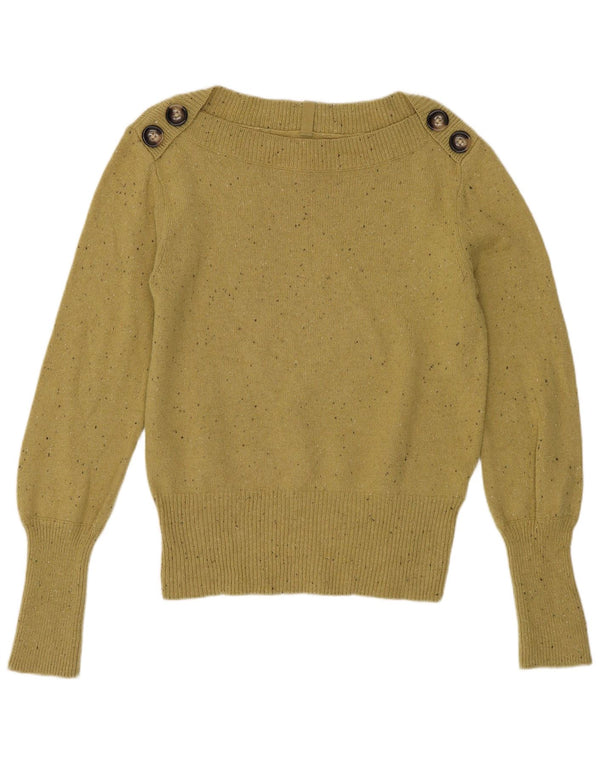 Marks & Spencer Womens Per Una Boat Neck Jumper Sweater UK 8 Small Khaki