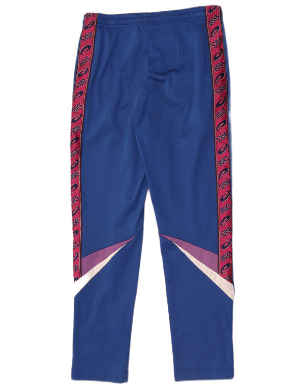 Asics Hombre Pantalones De Chándal Gráfico Azul Medio Colorblock