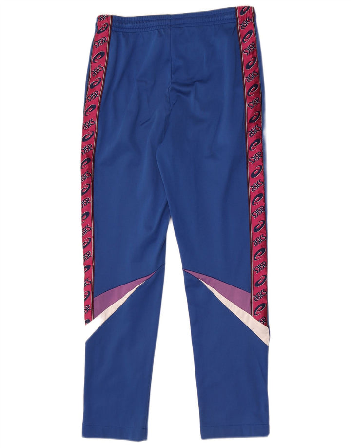 Asics Hombre Pantalones De Chándal Gráfico Azul Medio Colorblock