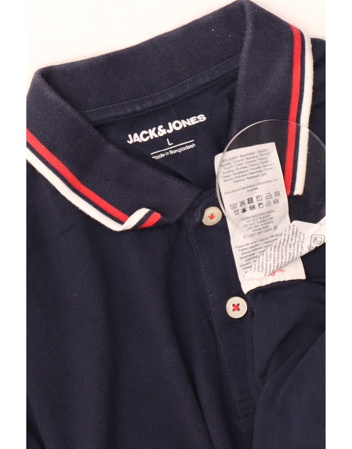 Polo Jack & Jones Hombre Grande Azul Marino Algodón