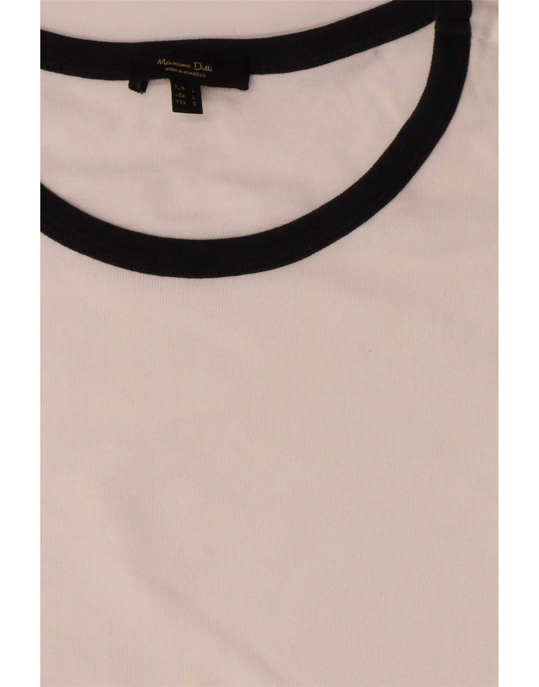 Massimo Dutti Camiseta Mujer Top UK 44 Large Blanco Colorblock