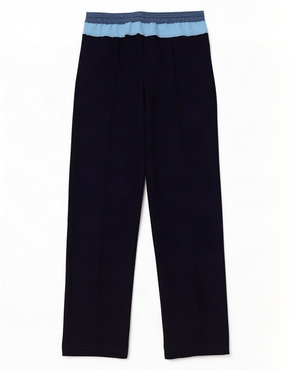 Pantalón casual recto vintage para mujer W26 L28 Azul marino Colorblock