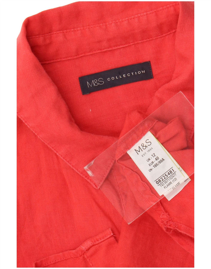 MARKS & SPENCER Camisa sin mangas para mujer UK 12 Medium Pink Linen