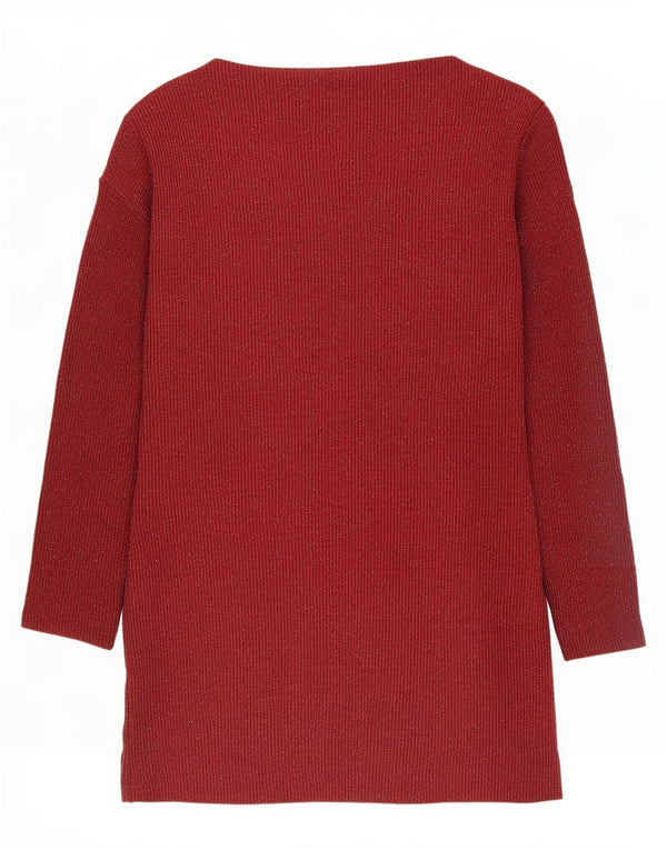 Zara Vestido tipo jersey para mujer UK 44 Grande Poliéster moteado en color burdeos