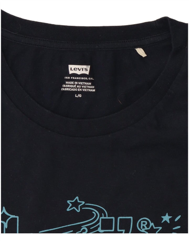 Levi's Camiseta gráfica para mujer Top UK 44 Large Azul marino