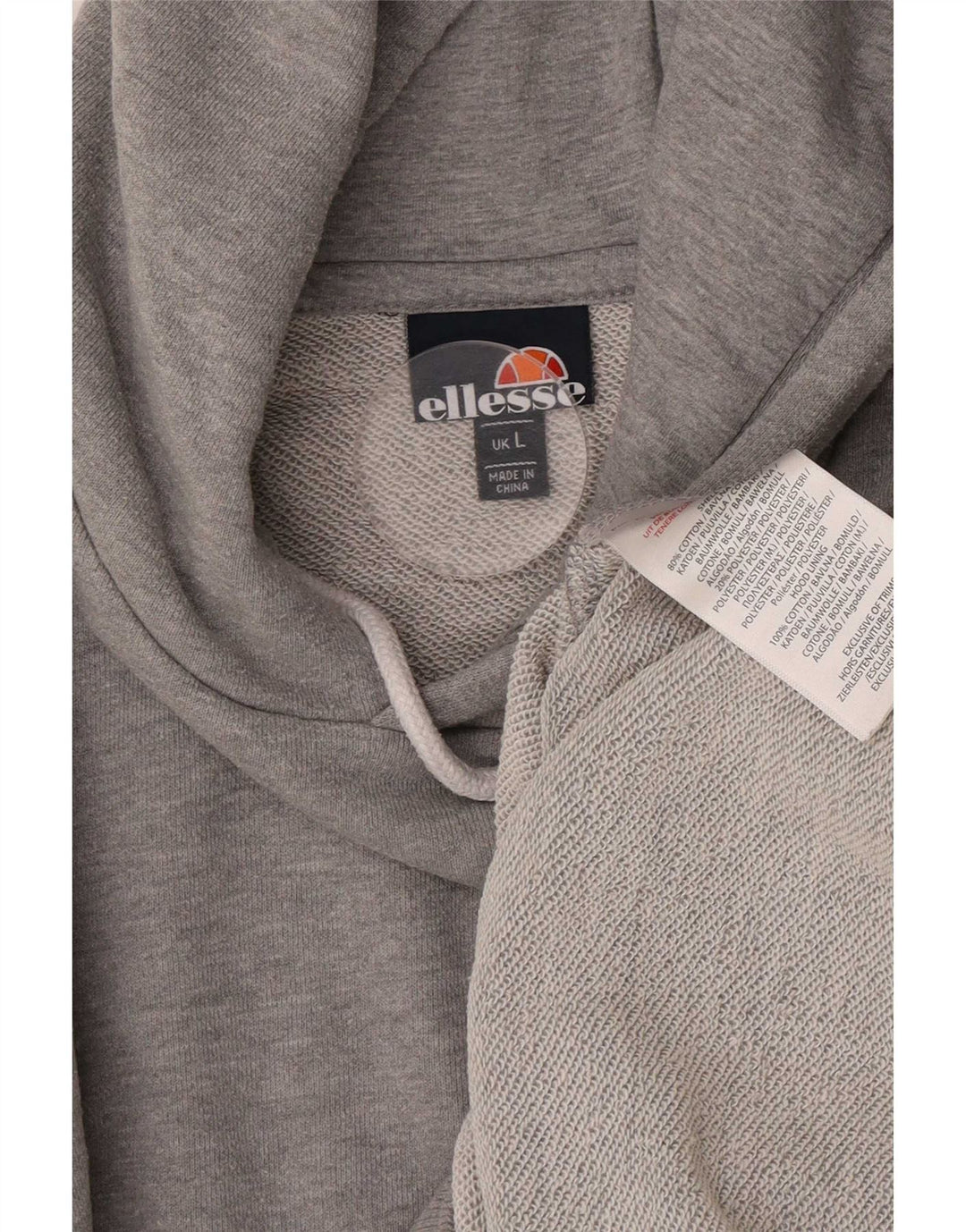 Ellesse Jersey con capucha para hombre, talla grande, algodón gris