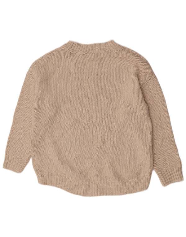 Topshop Jersey extragrande con cuello redondo para mujer UK 10 Small Beige Floral