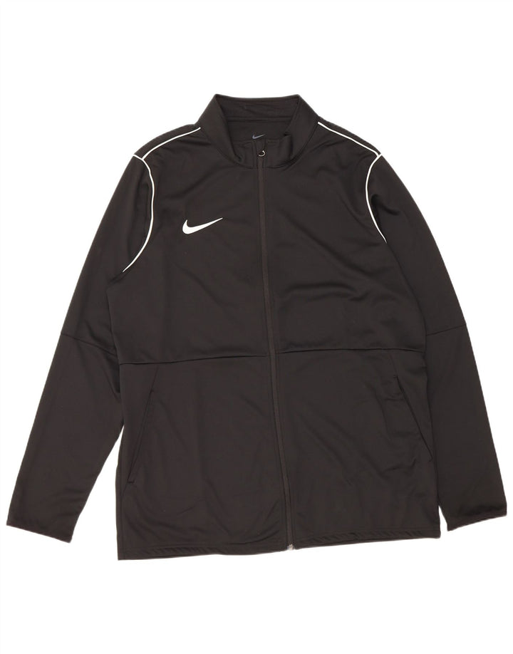 NIKE Mens Dri Fit Tracksuit Top Jacket XL Black Polyester