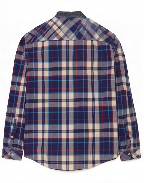 Camisa Joules Hombre Slim Fit Algodón A Cuadros Azul Grande