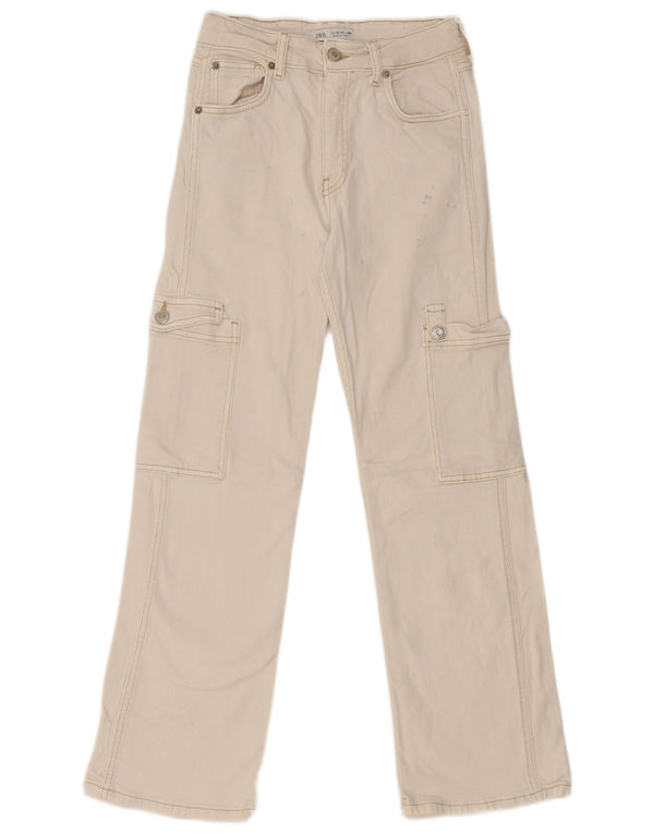 Zara Vaqueros Cargo Rectos Niñas 13-14 Años W24 L27 Blanco