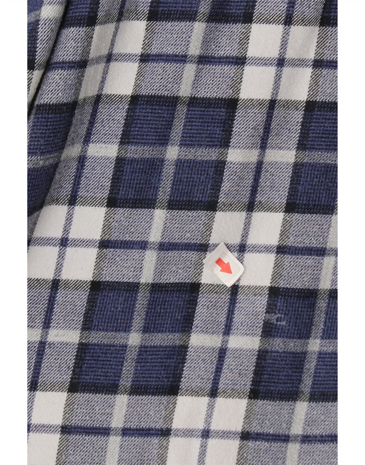Massimo Dutti Camisa Franela Hombre XL Cuadros Azul Marino