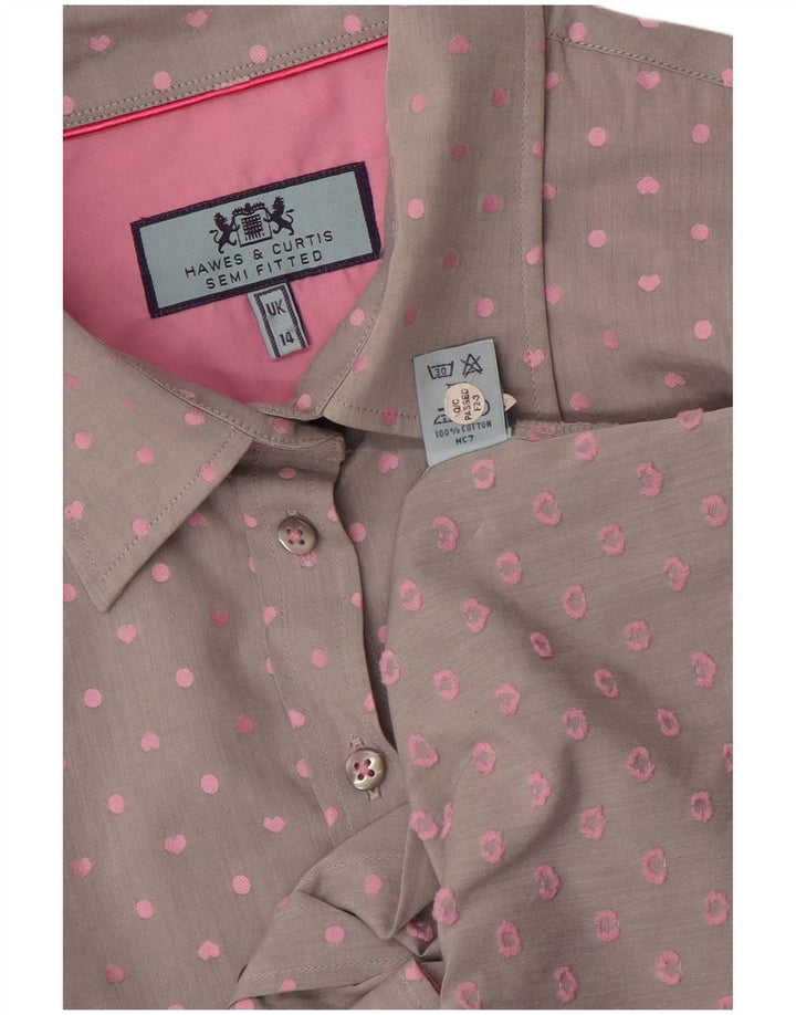 Hawes & Curtis Camisa para mujer Reino Unido 44 Grande Gris manchado