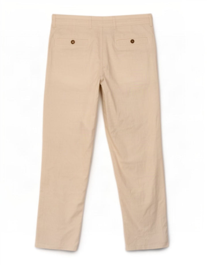 Marks & Spencer Pantalones chinos rectos Blue Harbor para hombre W34 L29 Blanco