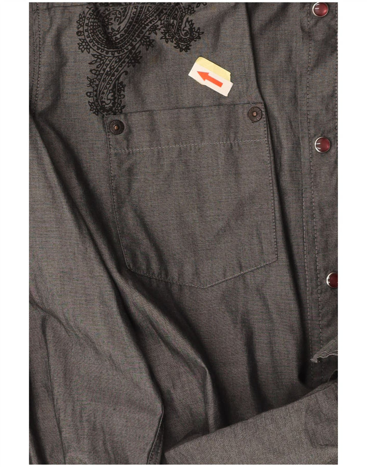 Camisa GUESS Hombre Algodón Paisley Gris Medio