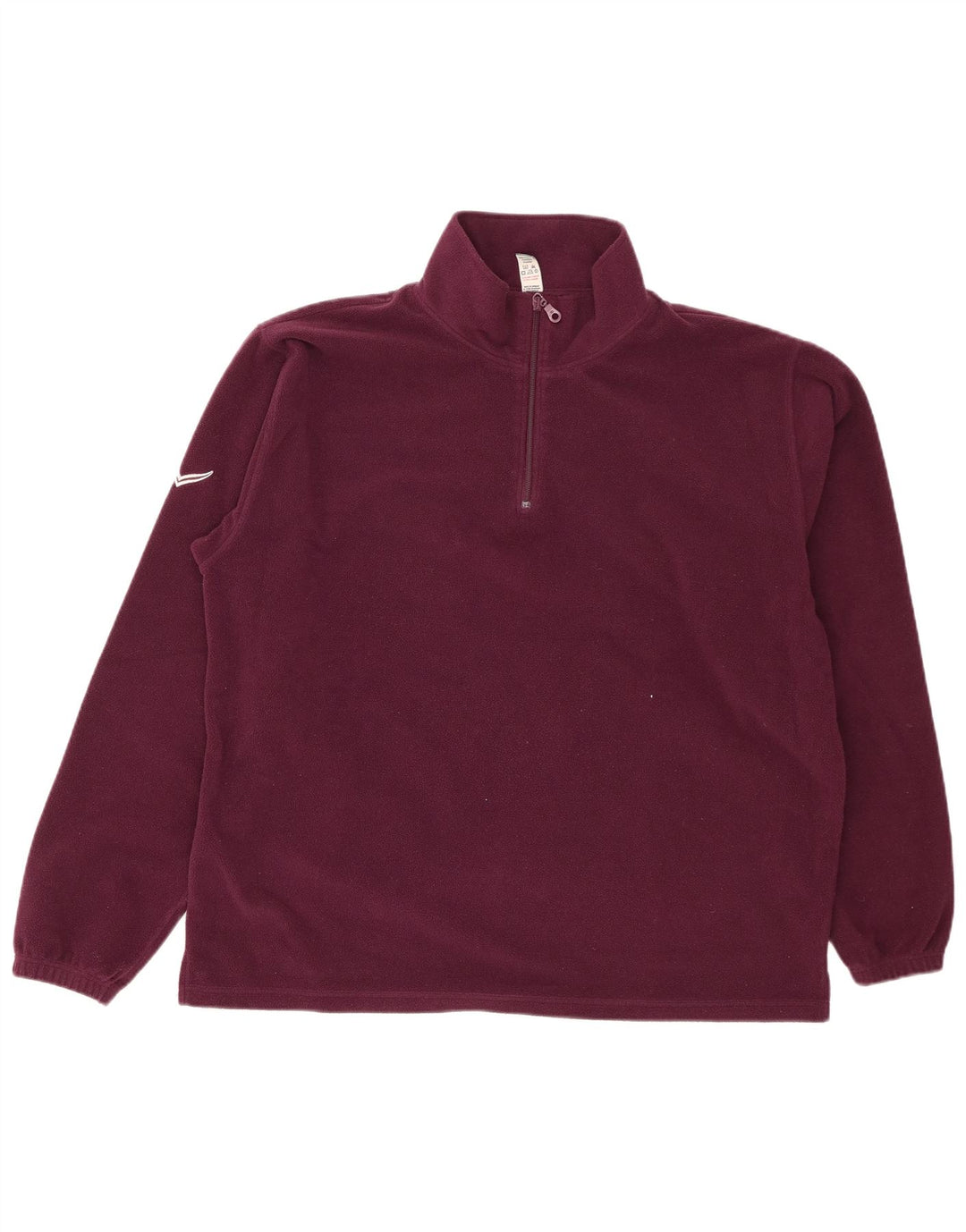 Trigema - Jersey de forro polar con cuello y cremallera para hombre, tamaño grande, poliéster burdeos