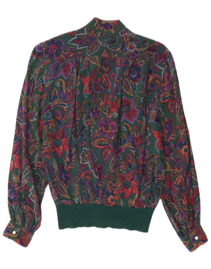 Santini Blusa tipo jersey para mujer UK 40 Grande Verde Floral