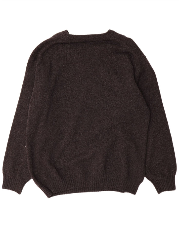 Burlington Jersey con cuello en V para hombre IT 52 XL Lana gris