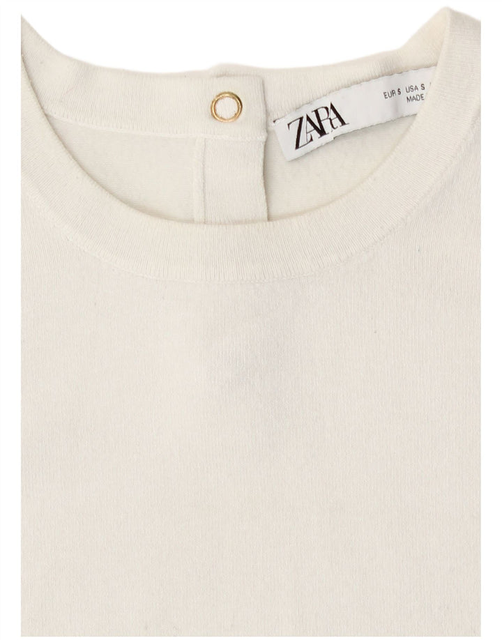 Zara Mujer Chaleco Tank Top UK 10 Small Blanco