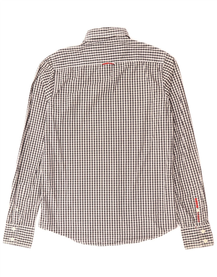 Camisa Superdry para hombre de algodón a cuadros en negro mediano