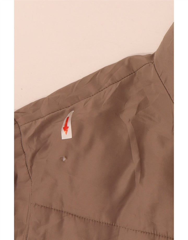 Zara Mujer Chaqueta Acolchada Corta Extragrande Con Capucha UK 20 2XL Poliéster Beige