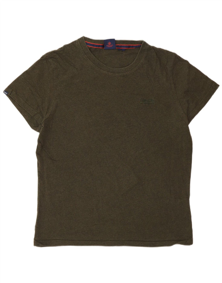 SUPERDRY Hombre Camiseta Top Grande Algodón Verde