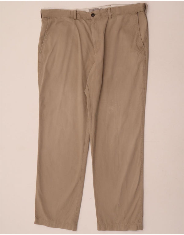 Marks & Spencer Pantalón chino de corte regular para hombre W42 L33 Algodón beige