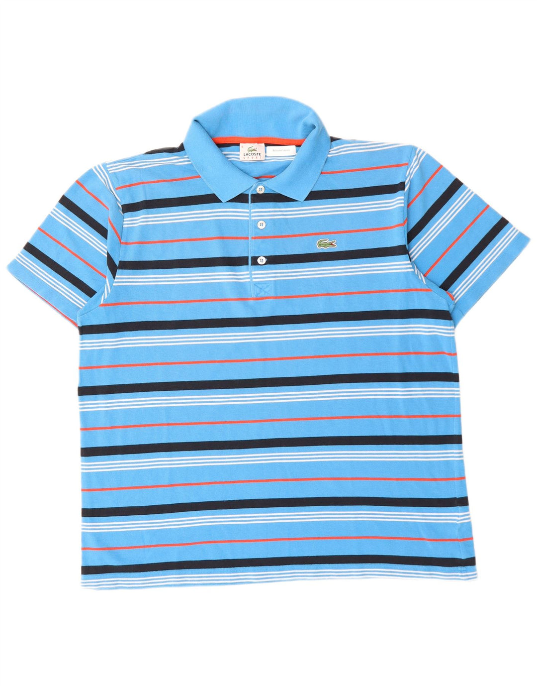 LACOSTE Polo para hombre Talla 6 XL Algodón a rayas azules