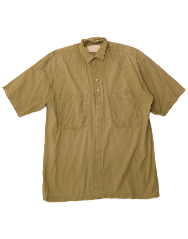 CAMEL ACTIVE Camisa Manga Corta Hombre Small Caqui Algodón